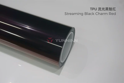 Auto Color Change Film new model color change solar eclipse - tpu-glossy-black-with-red-highlights-shiny-surface-15215m