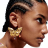 Fashionable design resin, metal earrings with butterfly, European style