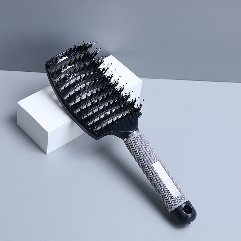 Peine curvo grande para mujer, peine de peluquería de dientes largos y anchos, peine de peinado de pelo rizado esponjoso, peine de masaje de costillas curvas de melena antiestática