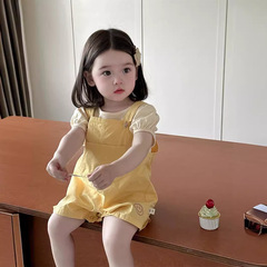 子供半袖tシャツバックパンツセット夏の薄い韓国版子供服女の子セット赤ちゃん夏服服