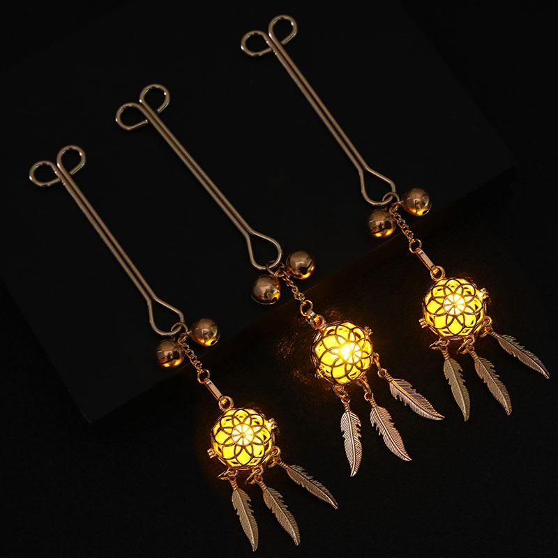 LoveRing乳夾 陰夾 女用情趣sm調情發光帶燈 帶鈴鐺 夜光成人用品