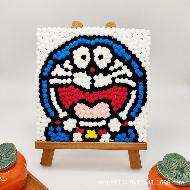 DIY ヘアボール絵画手作り材料パッケージクリエイティブ子供の漫画アニメーション装飾絵画ステッカー絵画屋台卸売|undefined