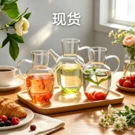 仿宋玻璃泡茶壶轻奢国风高硼硅水经注绿茶壶竹节品茗杯功夫茶具