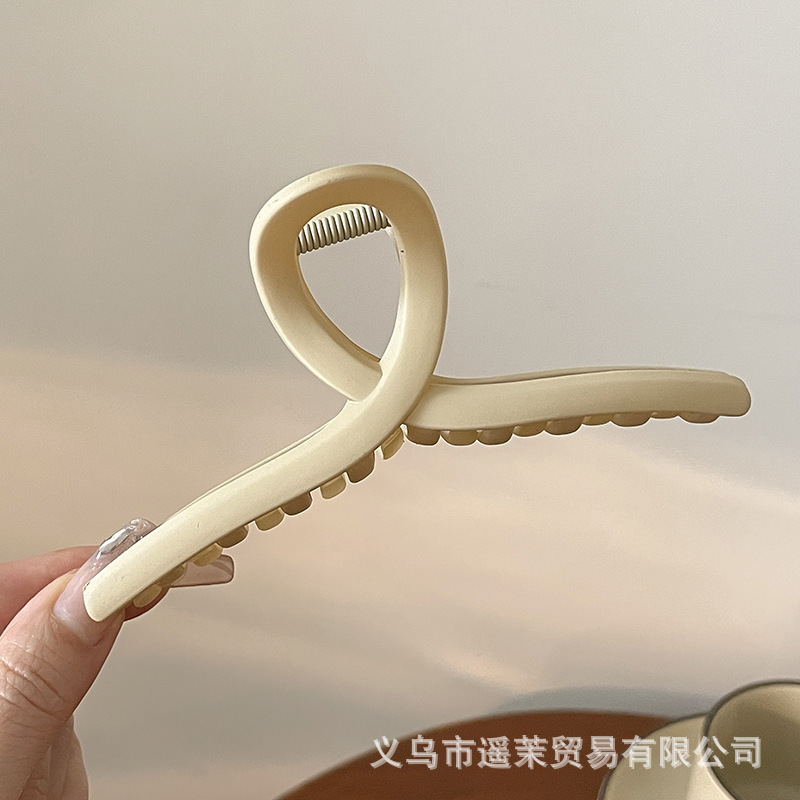 咖色磨砂抓夹女2025年新款发夹后脑勺大号发量多鲨鱼夹子发卡头饰|undefined