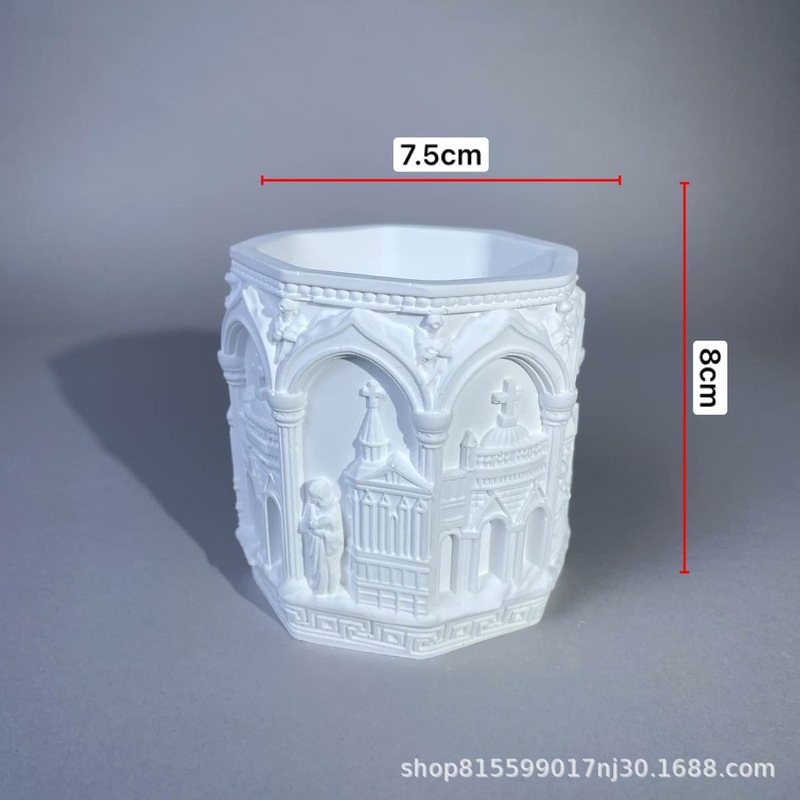 ヨーロッパ石膏空カップローマレリーフアロマキャンドル容器ディフューザー石容器収納中世クリエイティブ装飾品|undefined