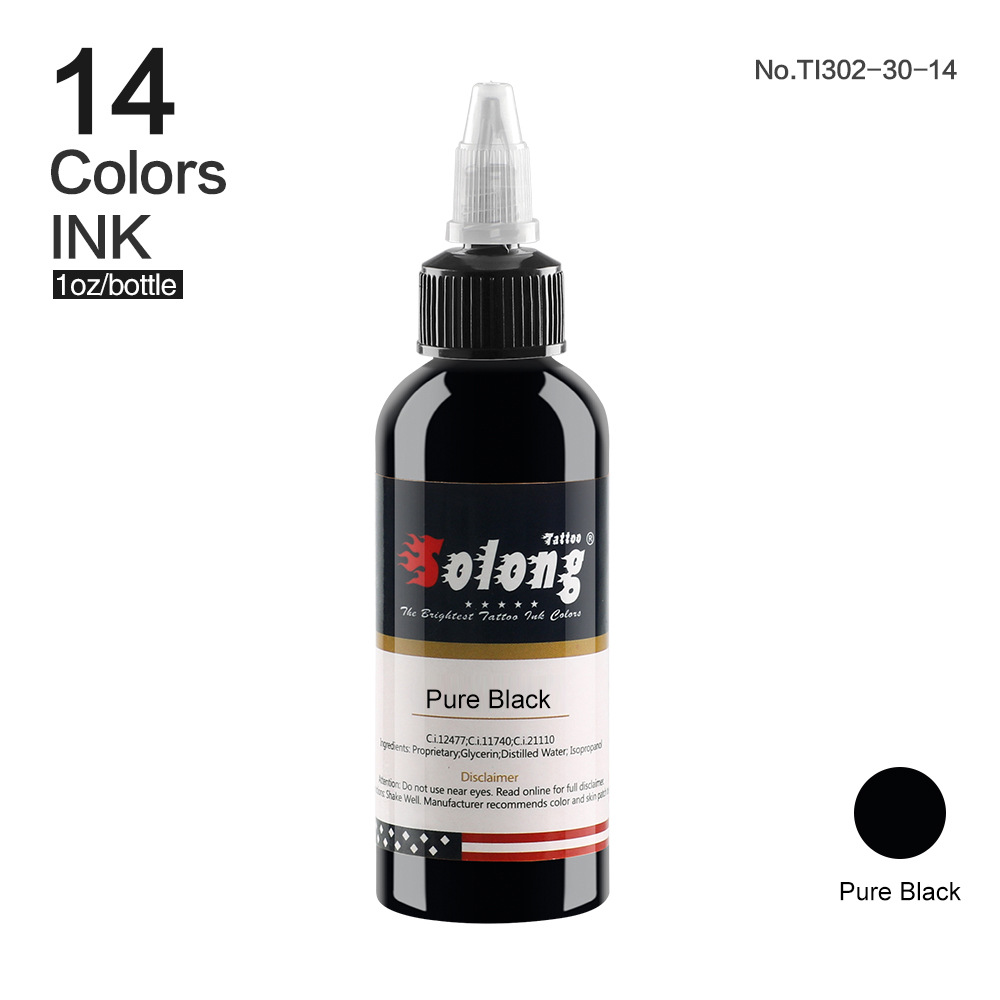 14 colores de tinta de tatuaje conjunto de 30ml CE certificación transfronteriza tinta de tatuaje coloreado completo