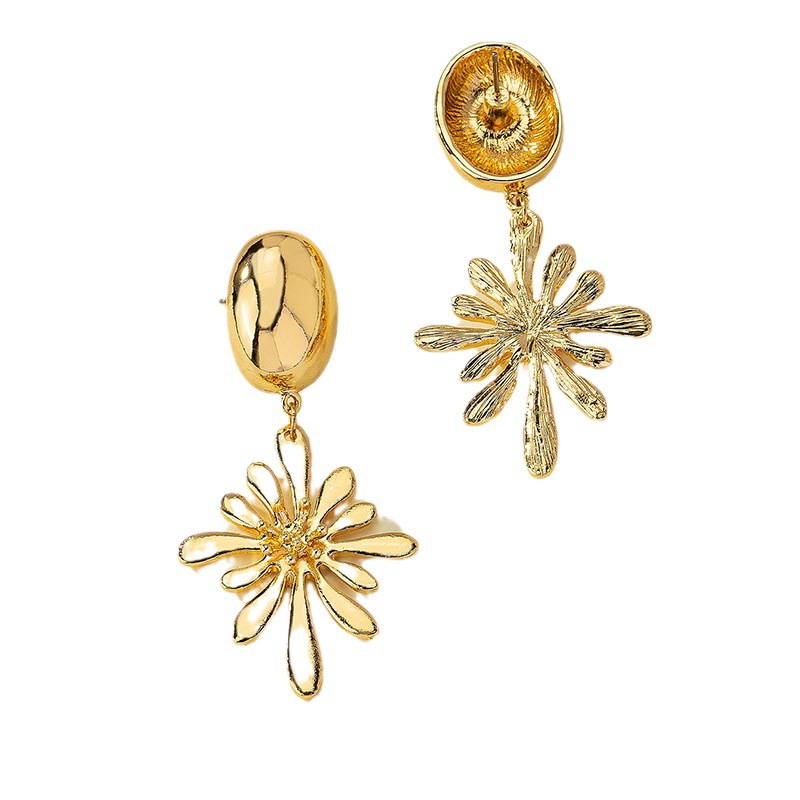 Wholesale Jewelry Elegant Flower Metal Plating Drop Earrings display picture 1