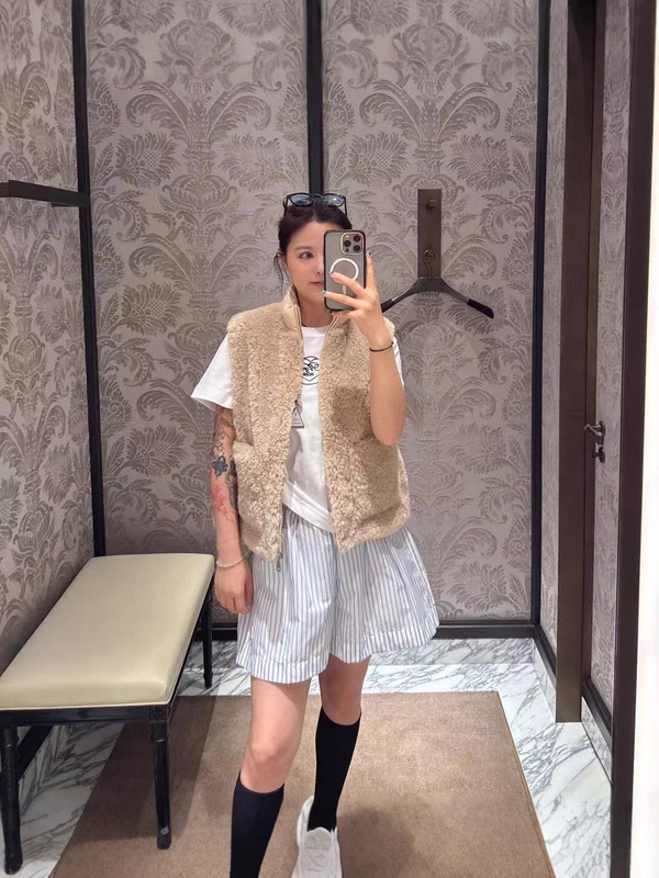 南油女装蒙口2025早秋泰迪毛羽绒服女慵懒修身保暖立领鹅绒服马甲|undefined