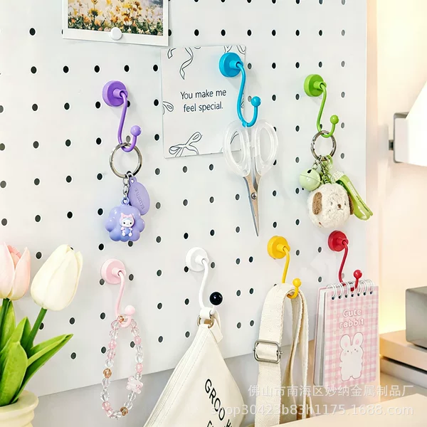 Premium magnetic S-shaped hooks for perforated boards, no-drill metal hooks for refrigerator side storage and organization