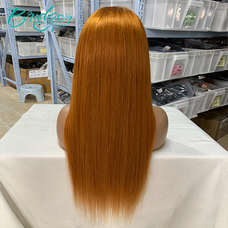 Lace Frontal Human Hair Wig 13x4 Ginger Copper Colour Natural_voghion.com
