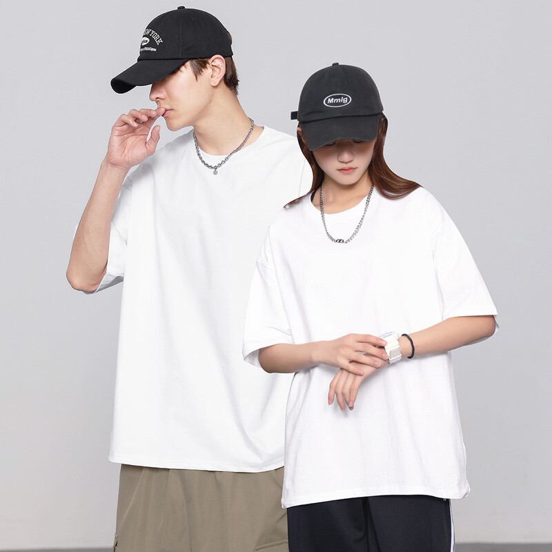 230g cotton round neck short sleeve T-shirt men's top solid color men's and women's fashion brand loose bottoming shirt half sleeve custom 230g cotton round neck short sleeve T-shirt men's top solid color men's and women's fashion brand loose bottoming shirt half sleeve custom