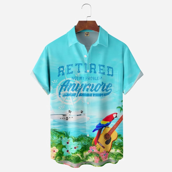 7-23-2023 Creative 3D Digital Printing Moisture-wicking Trend Loose Short-sleeved Shirt Men's Top E306