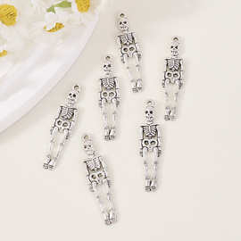 跨境嘻哈朋克风骷髅骨架吊坠万圣节庆个性潮流男士项链挂坠配饰