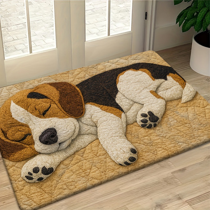 Rutschfester Teppich Mit Niedlichem Hund Für Flur Und Bad_voghion.com