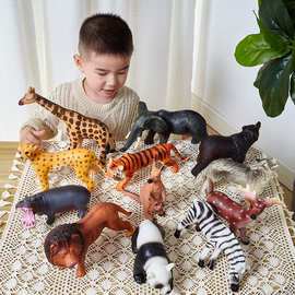 大号软胶非洲大象仿真动物模型陆地野生老虎六一儿童男女玩具玩偶