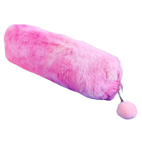 Korean style creative pencil box gradient color cute girl plush octagonal pencil bag girl heart student simple storage bag