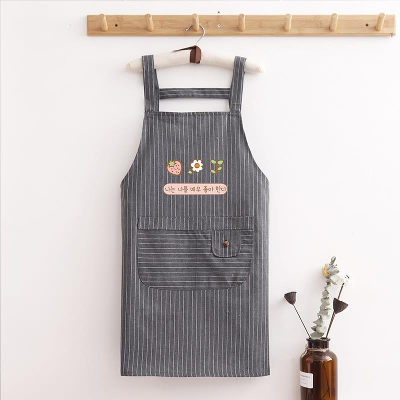 단층 스트랩 스트라이프 코리안 플로럴 그레이