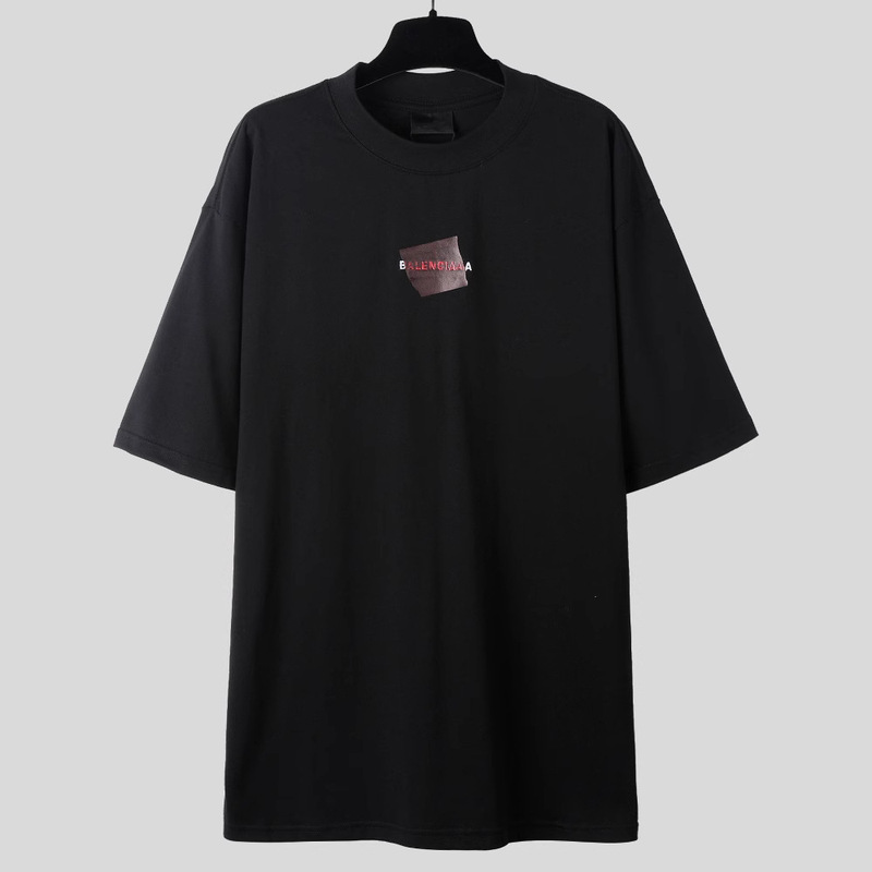 Correct version high quality B home 25SS new front and rear letters LOGO embroidery tape pressure glue short sleeve T-shirt loose