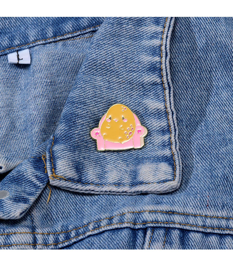 Unisex Gender Cartoon Style Cute Pin Potatoes Alloy Enamel Unisex Brooches