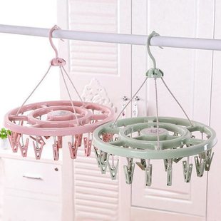 Adult Windproof Clothes Drying Rack Plastic 24 Clip Clothes Hanger Kidsren's Sock Rack Baby Household Multi-Functional Drying Rack