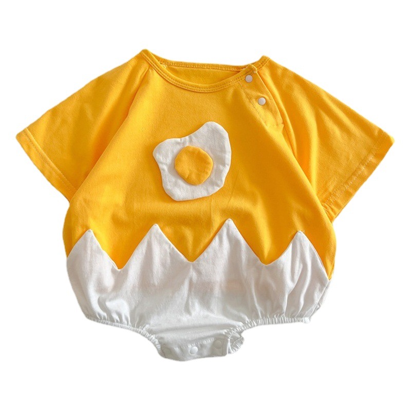 23 verano estilo coreano moda yema de huevo bebé triángulo vaina tridimensional forma de cáscara de huevo mameluco