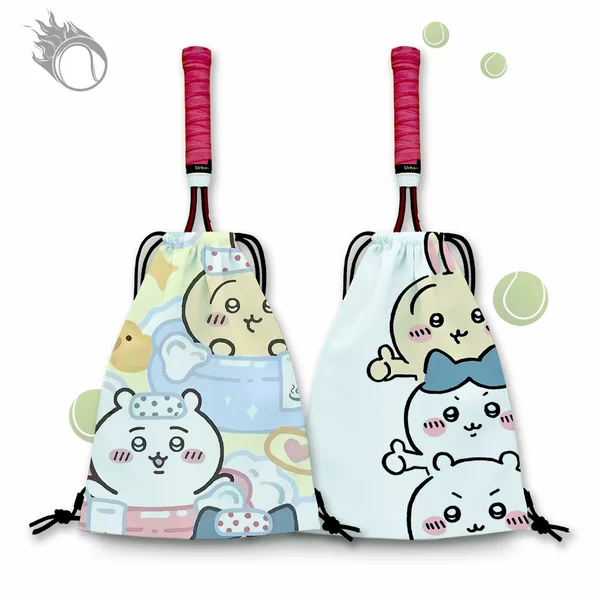 Three Small Tennis Racket Protective Bags, Small Tennis Racket Storage Bags, Portable Drawstring Tennis Bags for Elementary School Students