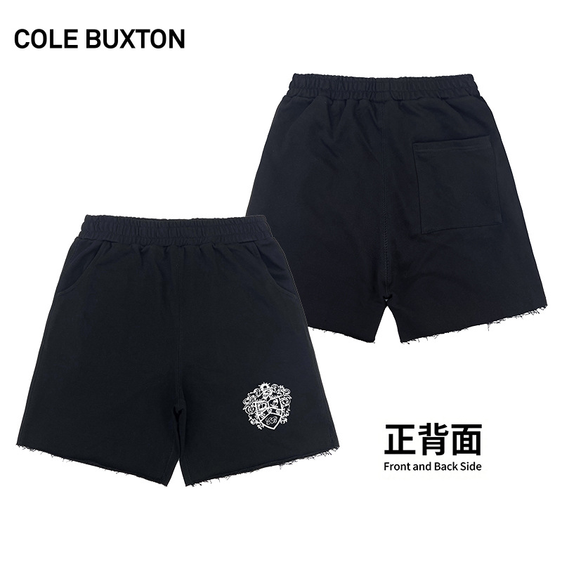 Cole Buxton Sweat Shorts Crest Logo Black