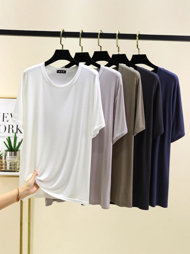 モーダルラウンドネック半袖tシャツ夏ショートカジュアルカジュアルシンプルメンズ半袖tシャツルーズラウンドネック新商品
