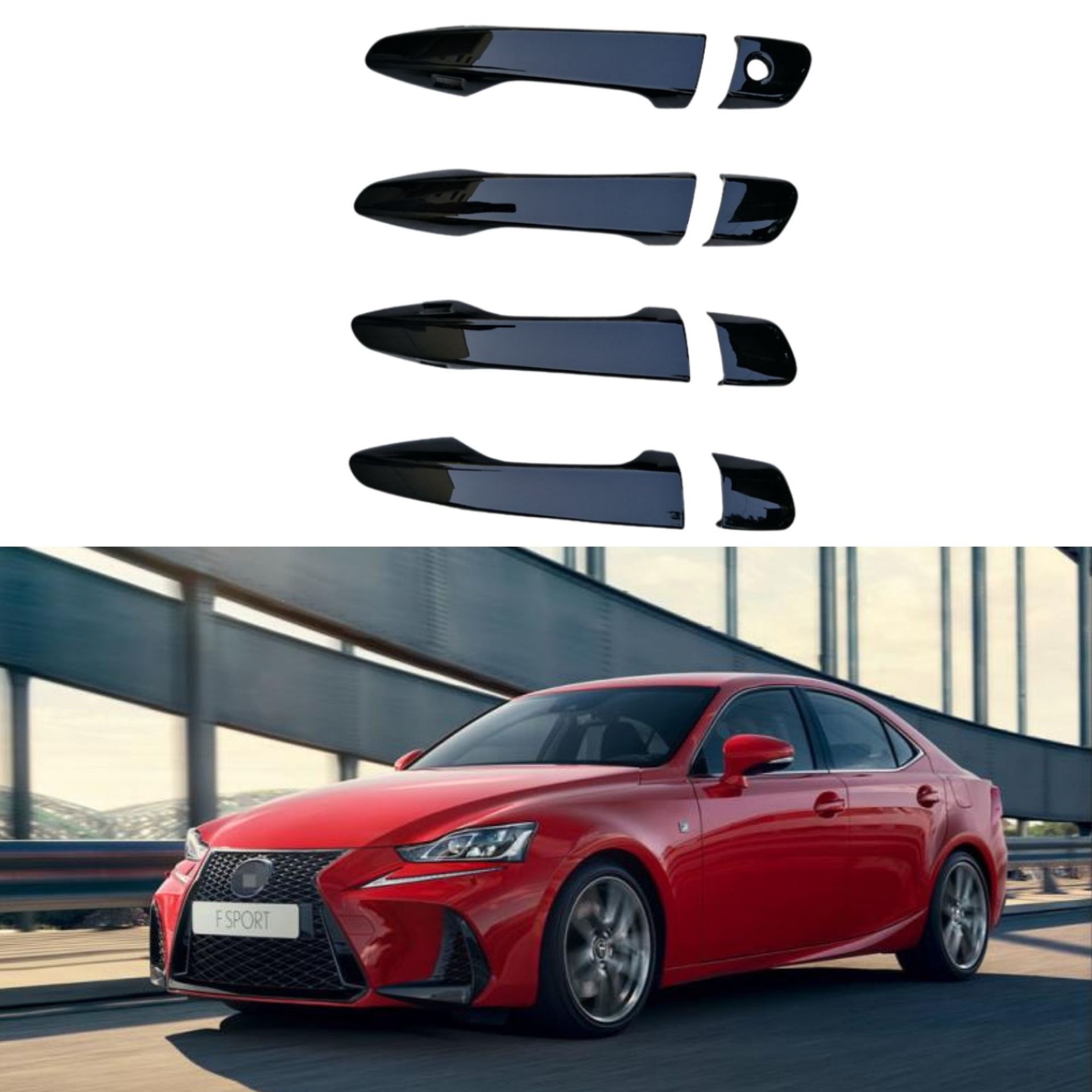 Suitable for 14-23 Lexus IS200t IS250 IS300, glossy black door handle decoration