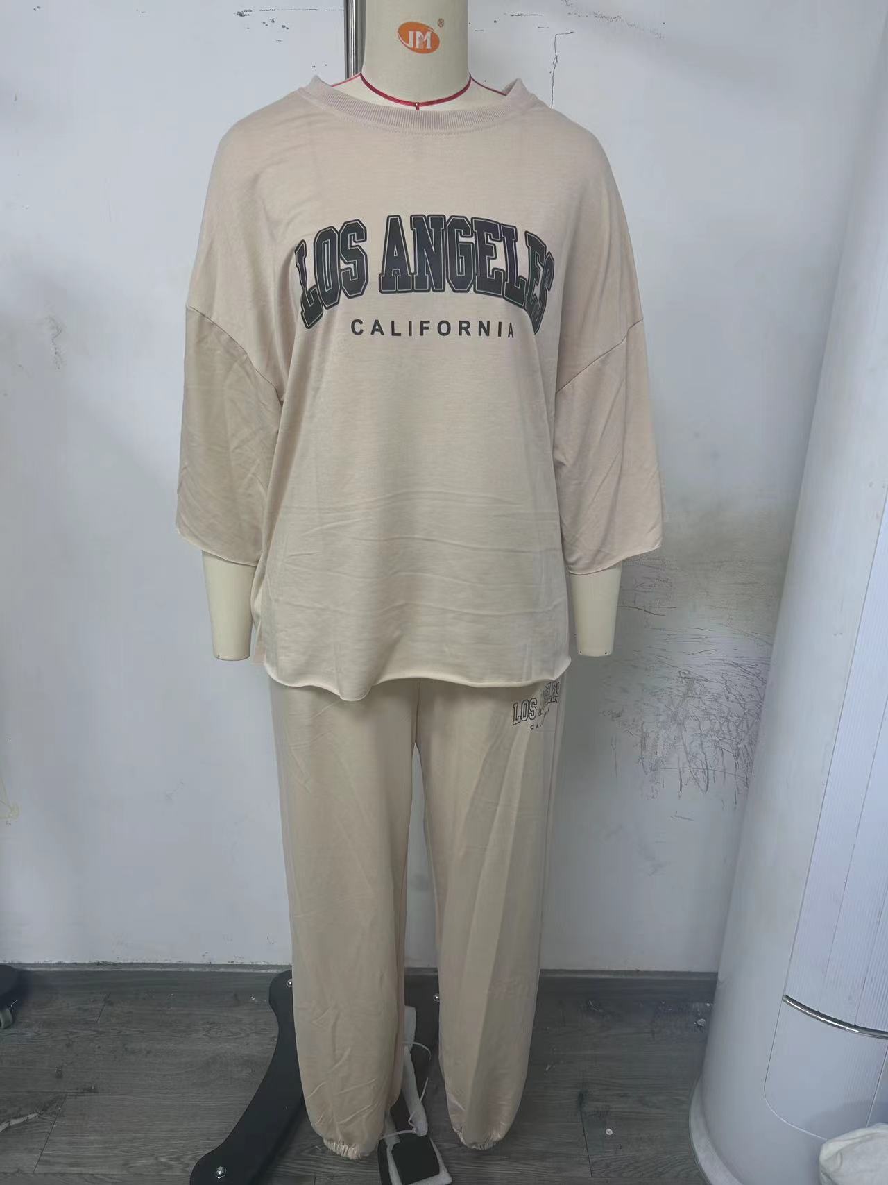 Completo pantalone donna casual maglia a maniche corte e pantaloni_voghion.com