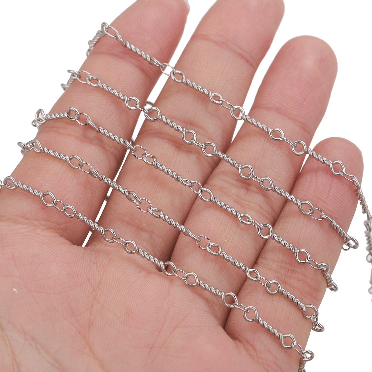 Acero inoxidable joyas transfronterizas de moda frijol cadena de palo torcido cadena DIY collar accesorios de joyas pulseras