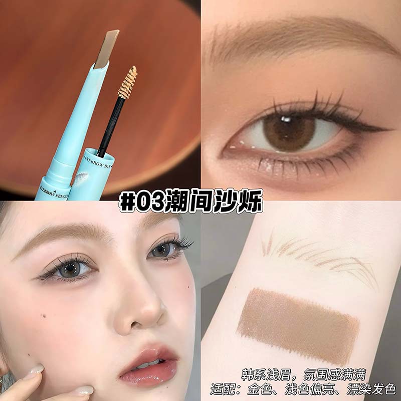 CAPPUVINI multiuso ceja pincel tinta ceja dos cabezas 2 en uno maquillaje natural ceja pincel gripe maquillaje transfronterizo image 9