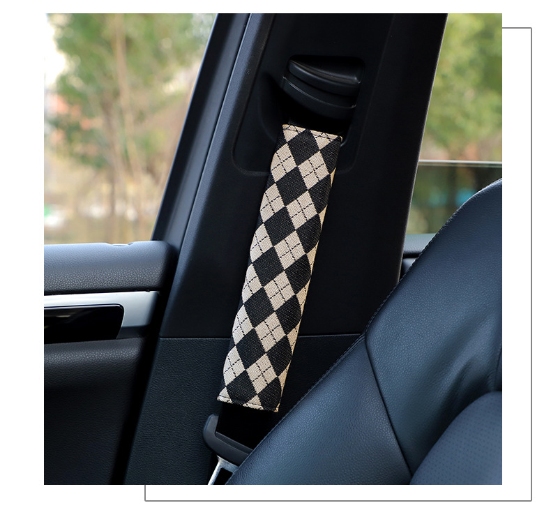 Car Seat Belt Shoulder Cover Jacquard Diamond Car Anti-Friction Shoulder Belt Cover Fashion Car Interior Products