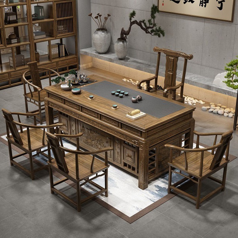 实木茶桌全套高端椅组合功夫茶几泡茶桌家用客厅办公桌子茶台套装