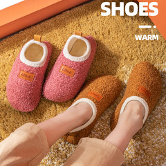 Wholesale New Children's Cotton Shoes Teddy Plush Ankle Boots for Babies, Winter Non-Slip Soft Sole Floor Shoes for Kids