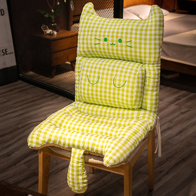 Cojín de Asiento y Respaldo Acolchado de Peluche para Oficina y Dormitorio