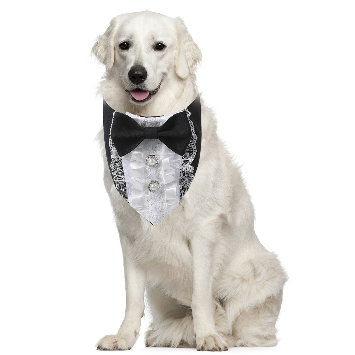 TANPOPO Traje de boda para mascotas nuevo Traje de bufanda triangular Traje de toalla de saliva para mascotas Bufanda triangular Bufanda para perros