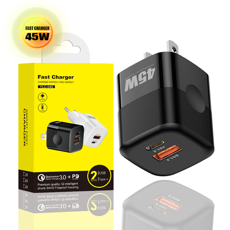 45W Fast Charger Pd Dual Socket Us Plug Ce Certification Suitable for Samsung S23 S24 Notebook 45W Fast Charger Pd Dual Socket Us Plug Ce Certification Suitable for Samsung S23 S24 Notebook