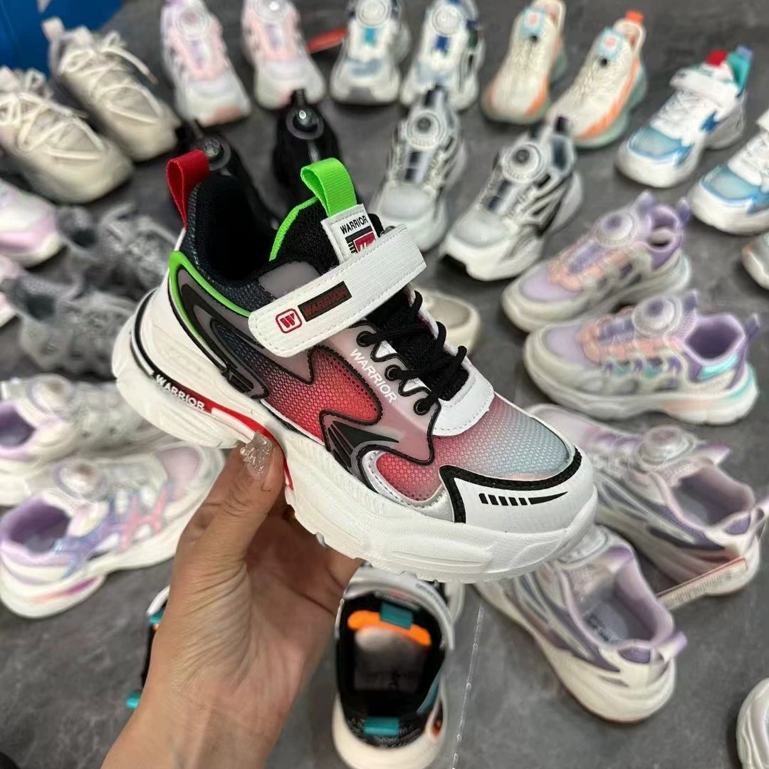 Spring and summer single mesh large children's sports shoes EVA light bottom boys and girls swivel buckle through mesh sports shoes tail goods miscellaneous items