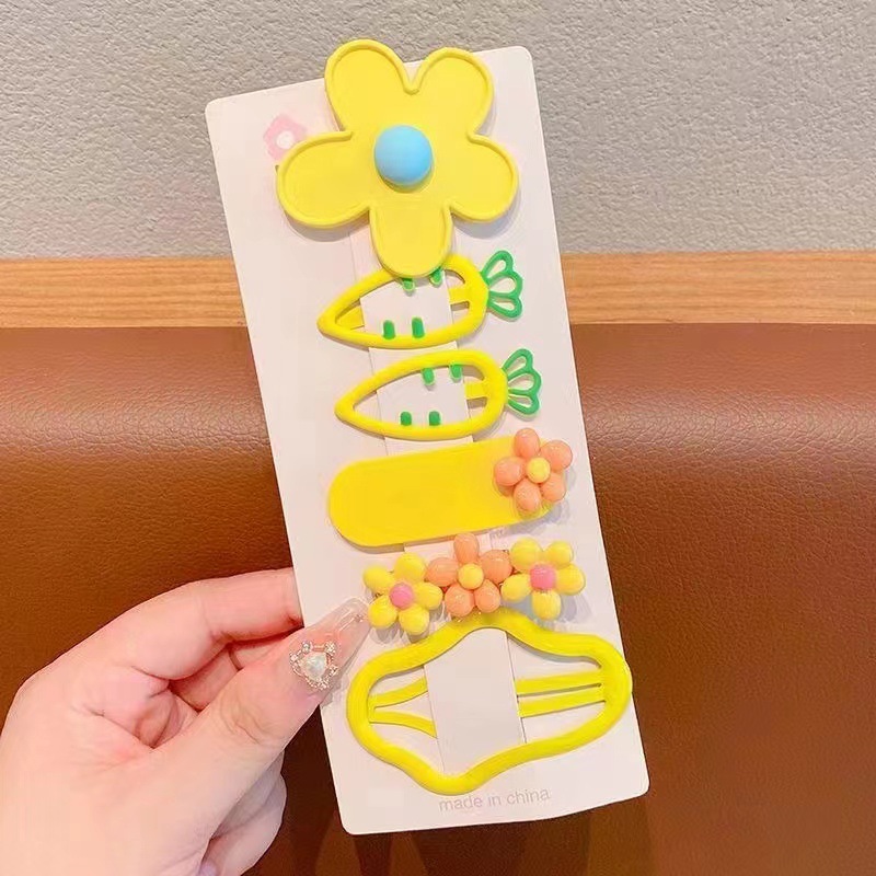 Nuevo conjunto de clipes de cabello para niños nubes lindas niñas flores cortas clipes de cabello de dopamina color BB clipes para el cabello