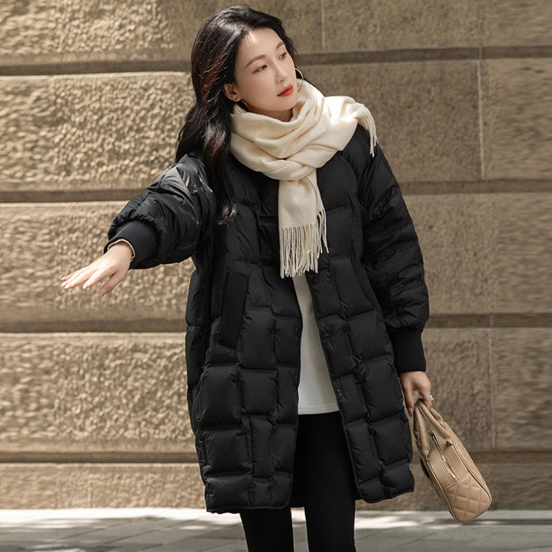 Samsung 90 White Duck down Mid-Length down Jacket for Women 2026 Winter High-End Pressure-Sealed Warm and Comfortable Puffer Jacket Samsung 90 White Duck down Mid-Length down Jacket for Women 2026 Winter High-End Pressure-Sealed Warm and Comfortable Puffer Jacket