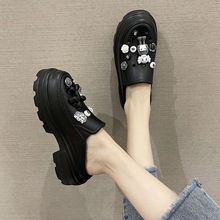 2025外贸新款手工DIY洞洞拖鞋包头防滑厚底女外穿花园洞洞鞋批发