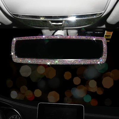 Mirror Cover, Car Reversing Mirror – Sun visor rearview mirror - colored-diamonds