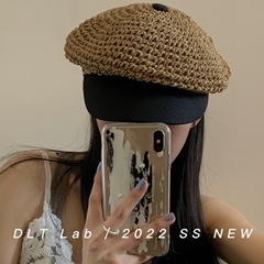 【法式浪漫】手工草編鈎針八角帽子女夏天出遊度假拼接個性海軍帽