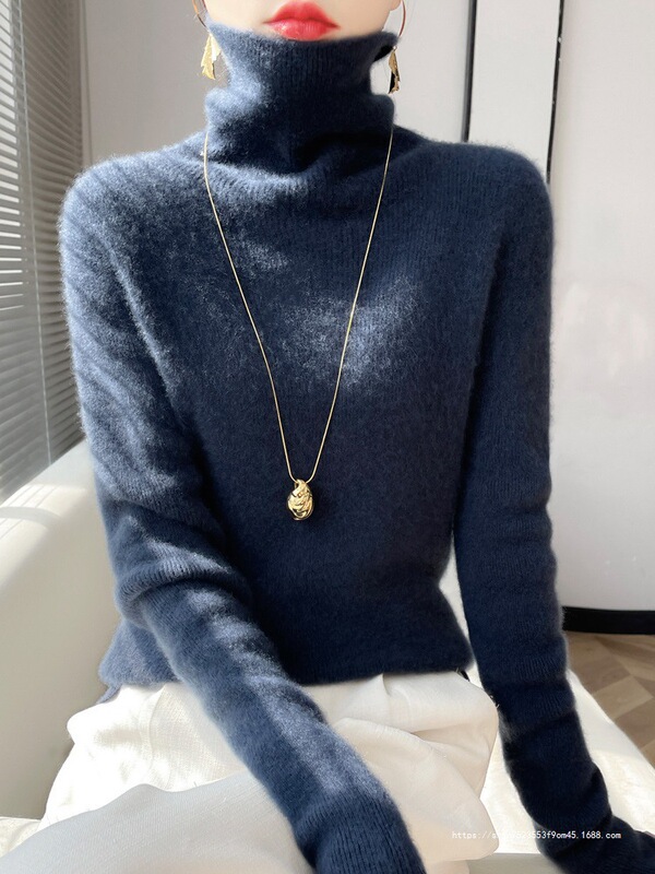Super Knitted Sweater with Bottoming Shirt, Pile Collar, Meilade Autumn and Winter High-End Inner Turtleneck Sweater, Women's Slim Coat Super Knitted Sweater with Bottoming Shirt, Pile Collar, Meilade Autumn and Winter High-End Inner Turtleneck Sweater, Women's Slim Coat