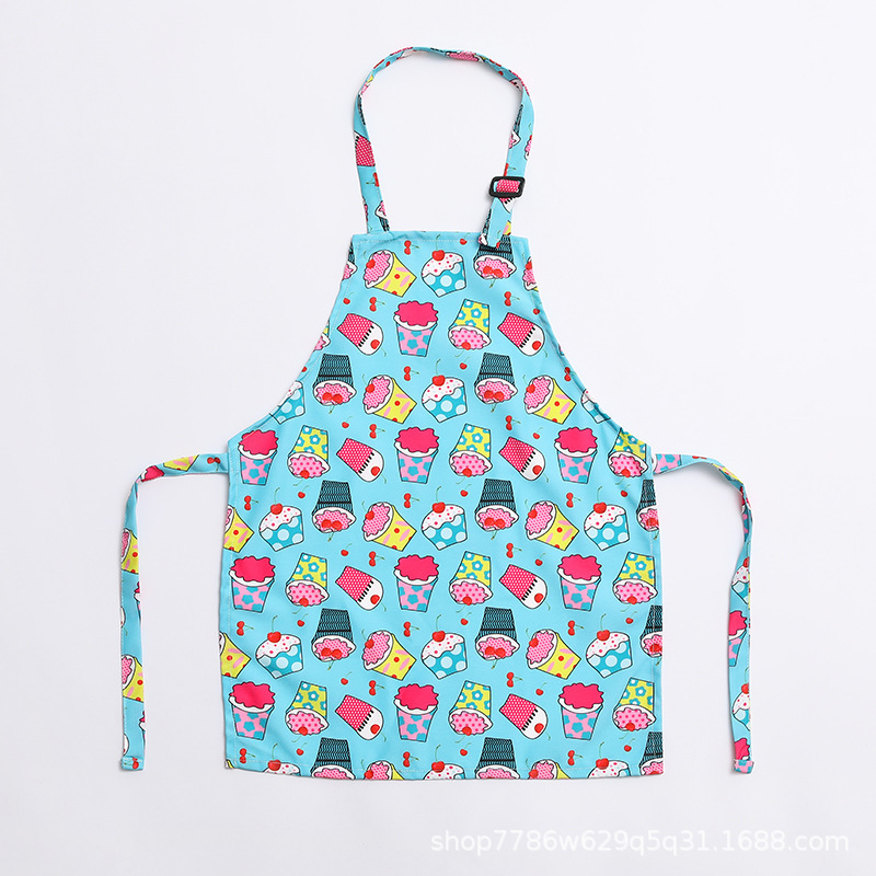 Delantal de impresión de alta gama de poliéster de algodón de poliéster delantal de lona bordado de transferencia térmica delantal de niños original al por mayor