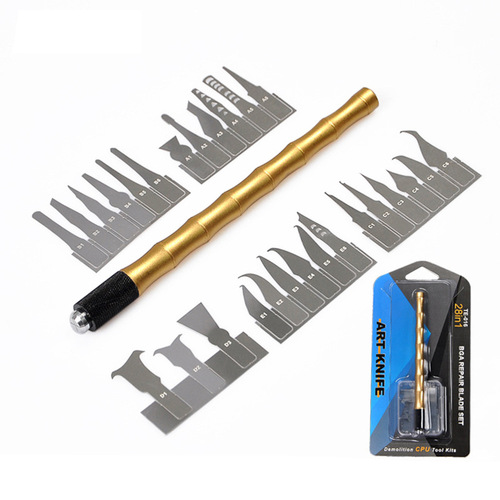 CPU disassembly pry tool, computer and mobile phone electronic components disassembly CPU grinding 28-piece set, disassembly repair tool set