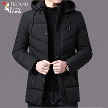 冬季清仓啄木鸟男士羽绒棉服中长款加厚连帽男装休闲中老年棉外套