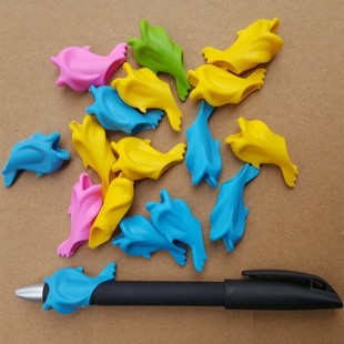 Student Supplies Silicone Pen Holder Small Fish Silicone Pen Holder Kidsren's Stationery Pen Holder