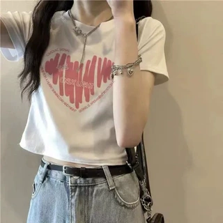 新款短袖t恤女2024新款白色韩版女学生半袖宽松百搭上衣服夏季潮
